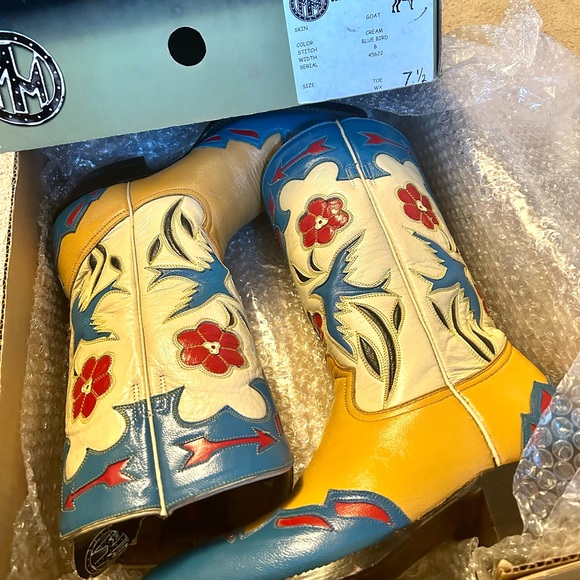 Bluebird Cowboy Boots Montana New Old Stock Gene Autry Centennial Women 7.5 - Picture 9 of 13